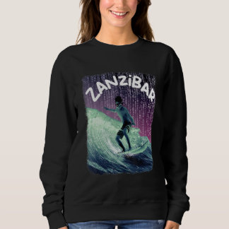 Zanzibar Nerd Surfing Beach Palm trees Vacation T Shirt