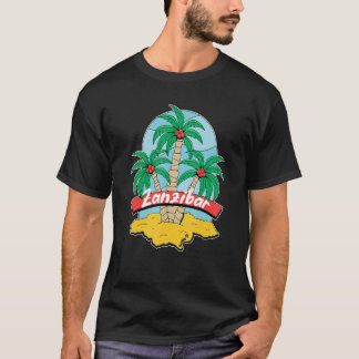 Zanzibar Palm Beach Surfing Souvenir Beach Vacatio T Shirt
