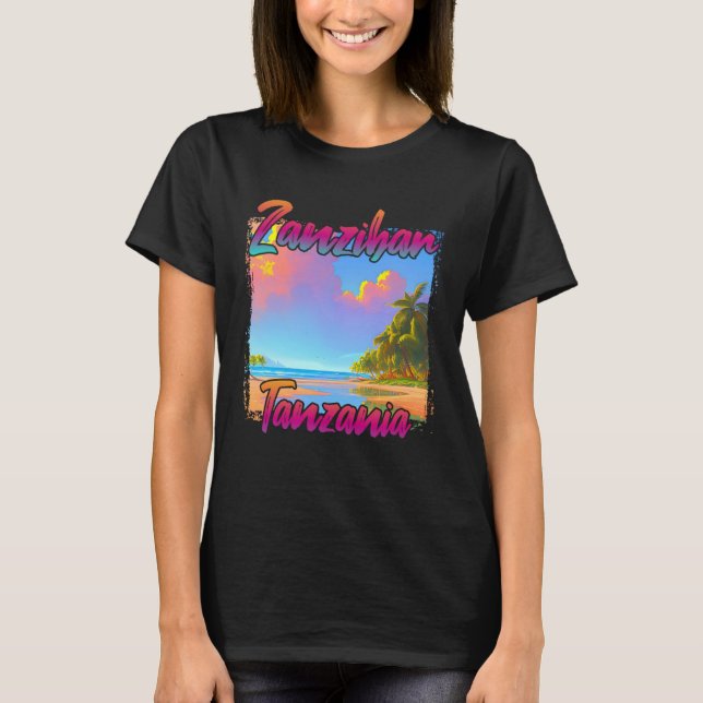 Zanzibar solnedgång t shirt (Framsida)