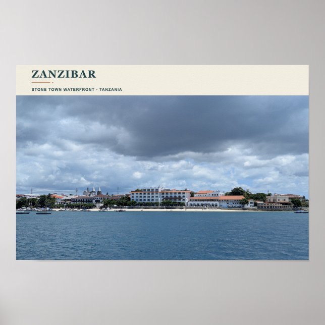 Zanzibar Stone Town strandpromenad Poster (Framsidan)