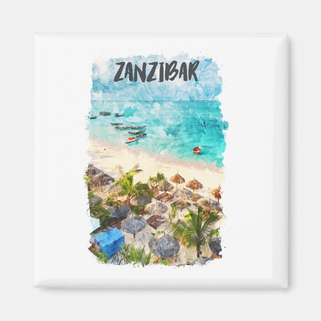 Zanzibar Tansania Vintage resor Magnet (Framsidan)