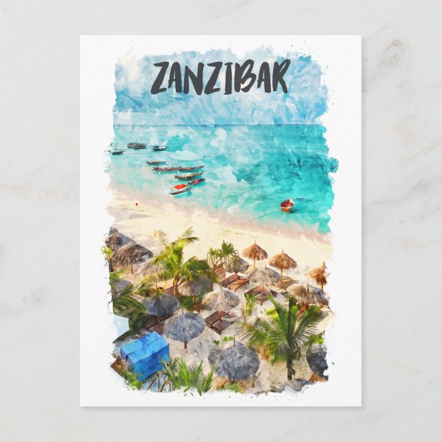 Zanzibar Tansania Vintage resor Vykort (Framsida)