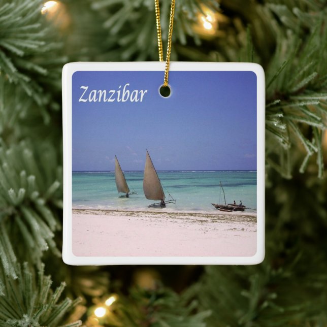 ZANZIBAR, Tanzania, Afrika Julgransprydnad Keramik (Träd)