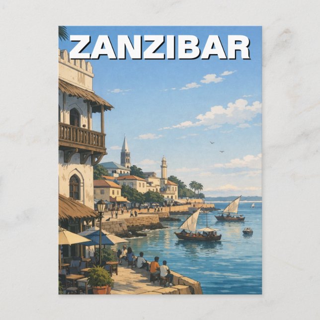 Zanzibar Tanzania Travel Vykort (Framsida)