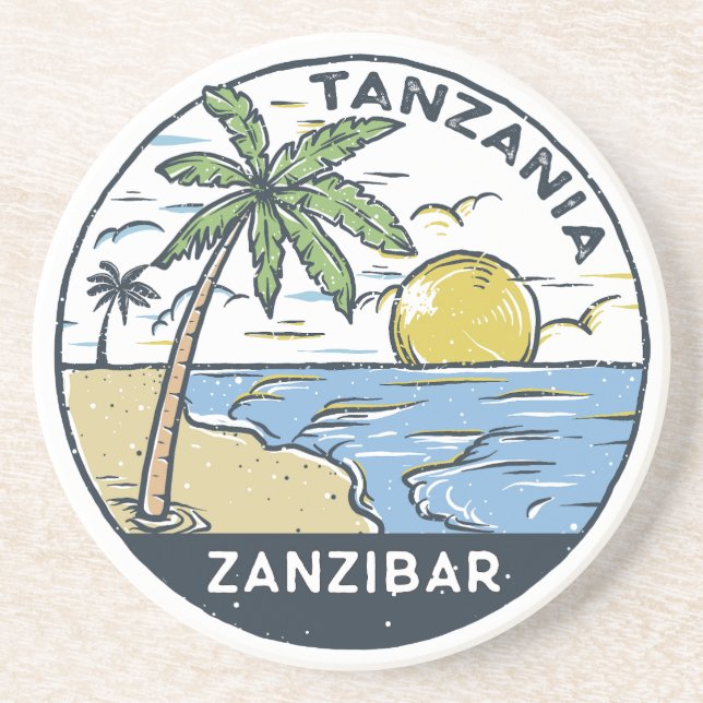Zanzibar Tanzania Vintage Underlägg (Framsidan)