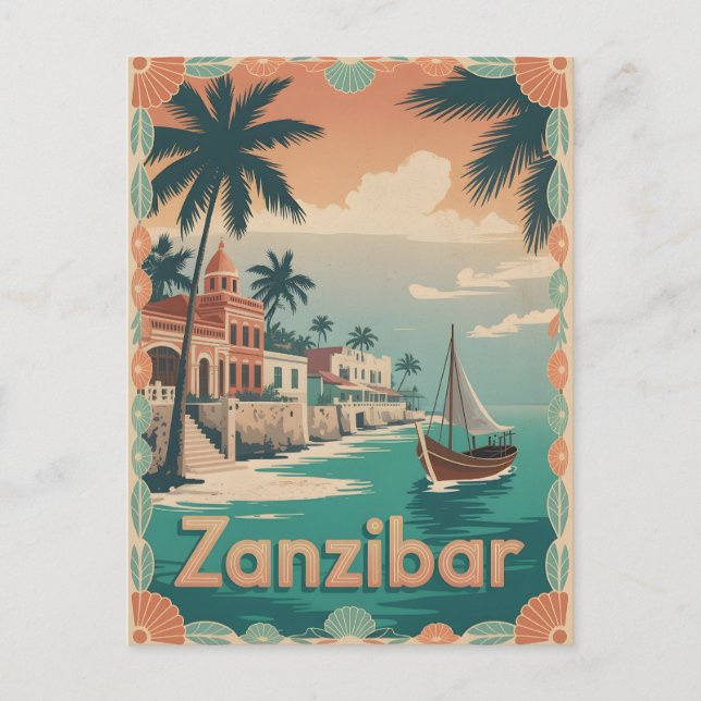 Zanzibar Vintage Vykort (Framsida)