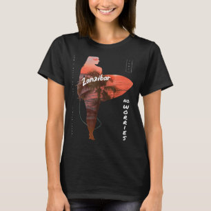 Zanzibar Wave Surfing Paradise Vacation Travel Tan T Shirt