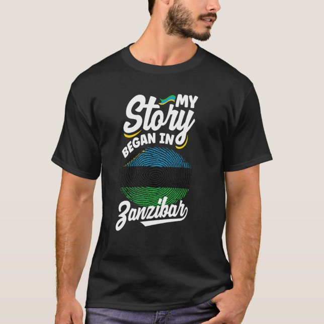 Zanzibar Zanzibari Zanzibar Flagga Min historia bö T Shirt (Framsida)