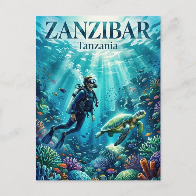 Zanzibararkipelagen Tanzania Vykort (Framsida)