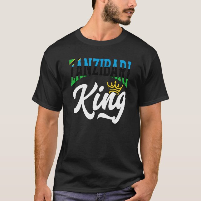 Zanzibari Kung Zanzibar Zanzibari Zanzibar Flagga T Shirt (Framsida)