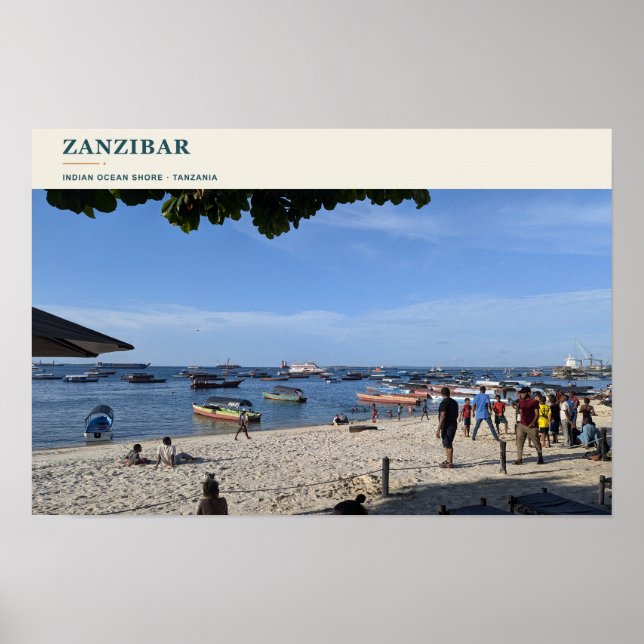 Zanzibars Indiska Ocean-kust Poster (Framsidan)