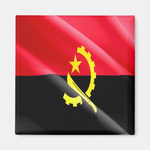 zAO002 ANGOLA WAVING FLAGGA, Afrika, Fridge Magnet