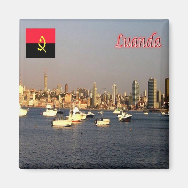 zAO007 LUANDA, Afrika, Fridge Magnet (Framsidan)