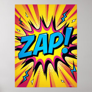 ZAP! Elektriskt puckel - explosionsPoster av återc Poster