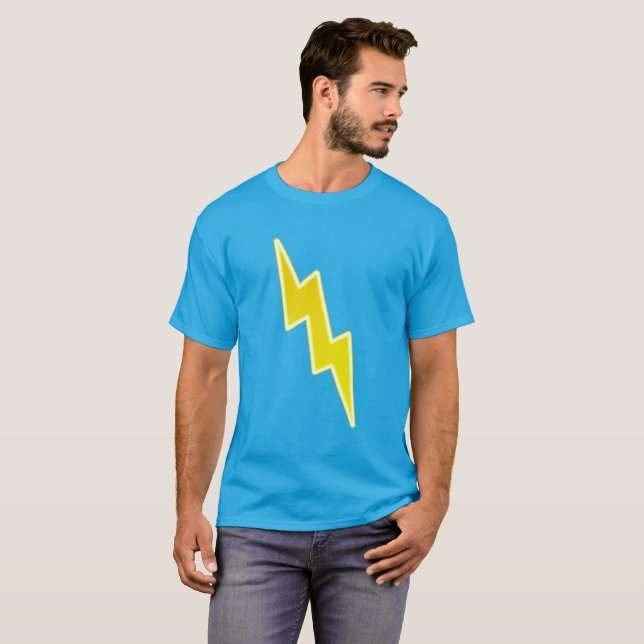 Zap - gul blixt kasta i sig tee shirt (Hel framsida)