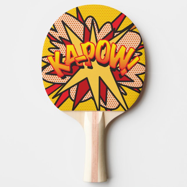 ZAP KAPOW Funny Coola Modern Tecknad Bok Pingisracket (Framsidan)