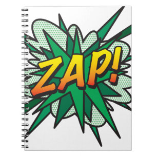 ZAP Kul Retro Serietidning Popkonst Anteckningsbok Med Spiral