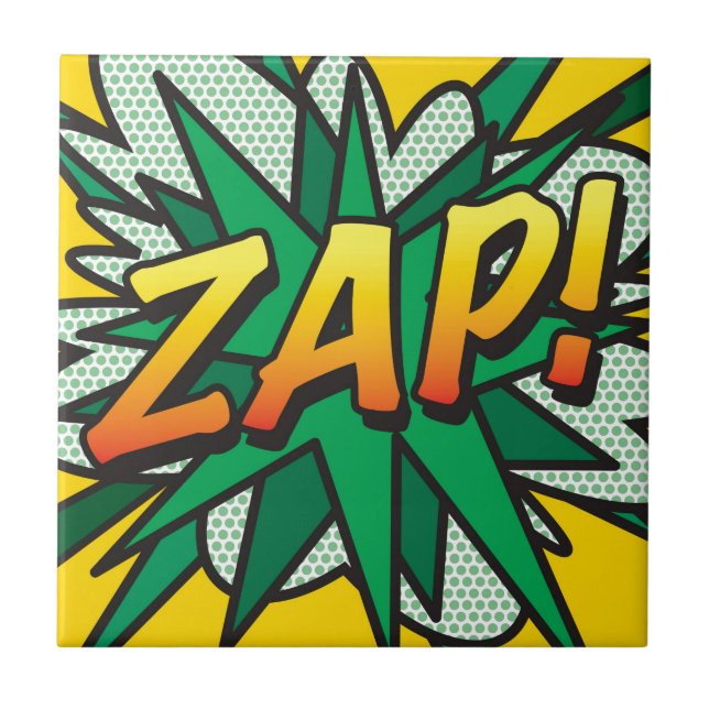 ZAP Kul Retro Serietidning Popkonst Kakelplatta (Framsidan)