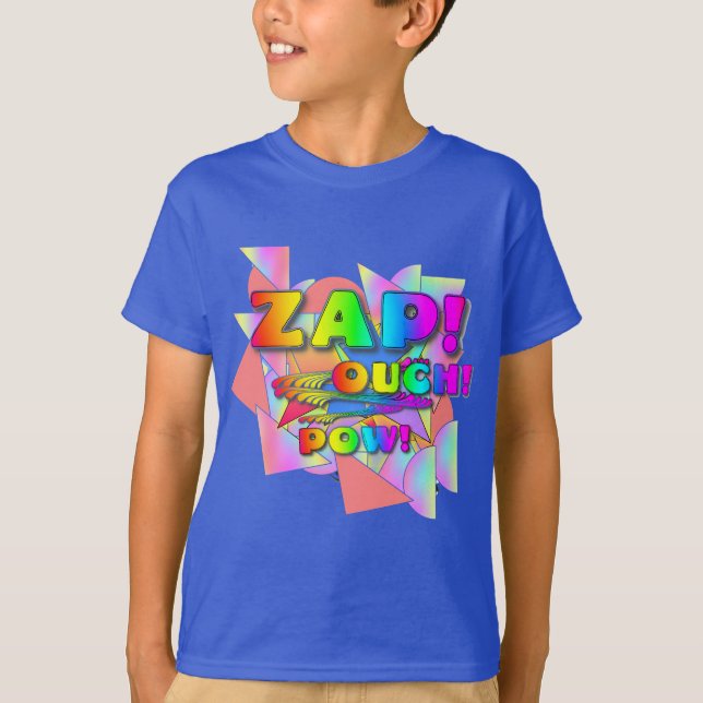 Zap Ouch Pow Boys T-Shirt (Framsida)