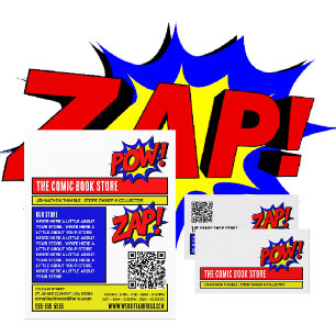 Zap & Pow - Tecknad Bok Store/Collector Visitkort
