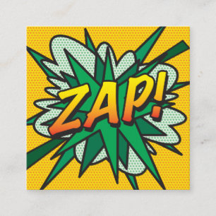 ZAP Rolig Retro Serietidning Fyrkantigt Visitkort