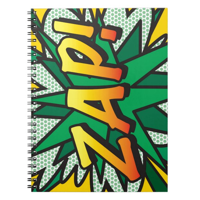 ZAP Rolig Retro Serietidning Popkonst Anteckningsbok Med Spiral (Framsidan)