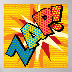 ZAP-Roligt Retro-Tecknad Bok-popup-bild Poster