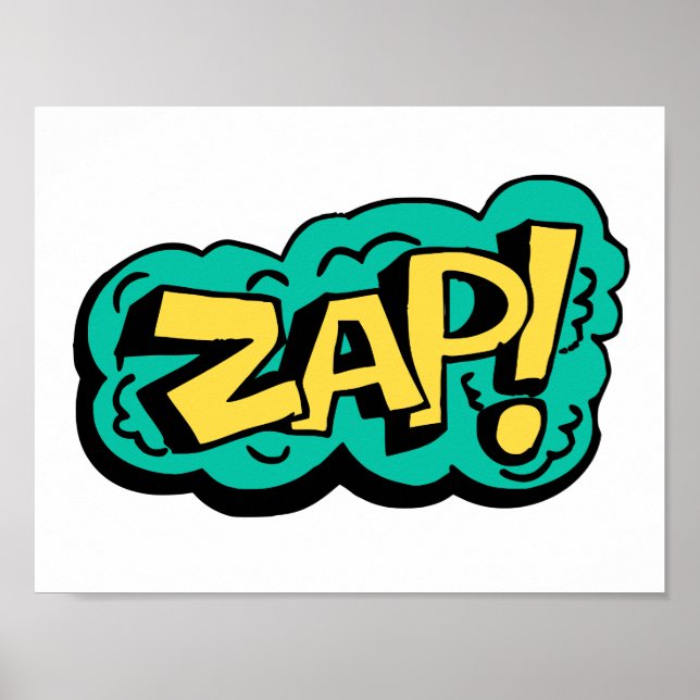 ZAP speech bubble word, hand drawn illustration Poster (Framsidan)