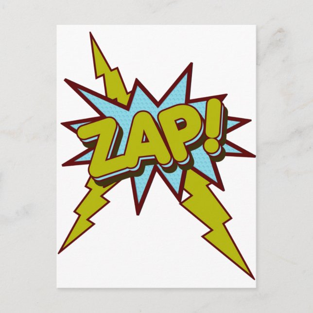 Zap, Zing, Pow! Vykort (Framsida)