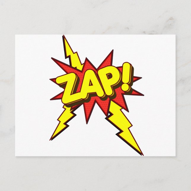 Zap, Zing, Pow! Vykort (Framsida)