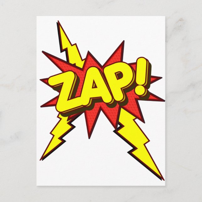 Zap, Zing, Pow! Vykort (Framsida)