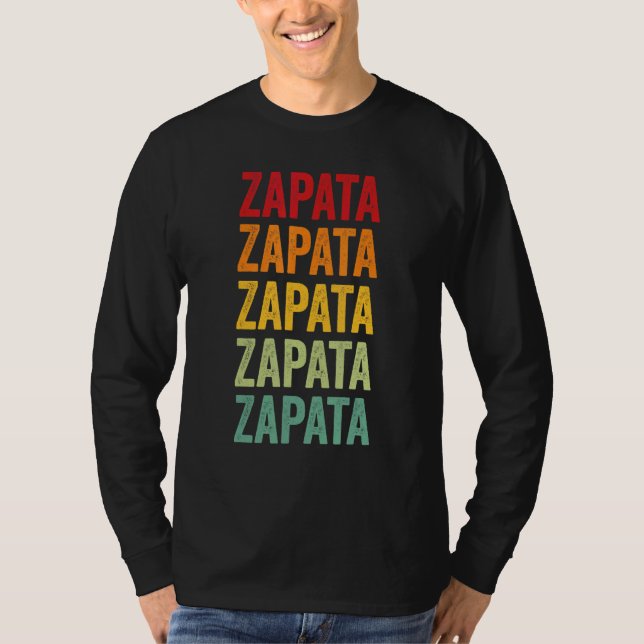 Zapata County Texas regnbågstextdesign T Shirt (Framsida)