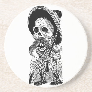 Zapatista Calavera. c.-tidigt 1900's. Mexico. Underlägg Sandsten