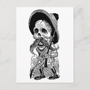 Zapatistisk Calavera. c. tidigt 1900-tal. Mexiko. Vykort