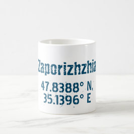 Zaporizhzhia Latitude & Longitude Distress Kaffemugg