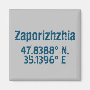 Zaporizhzhia Latitude & Longitude Distress Magnet