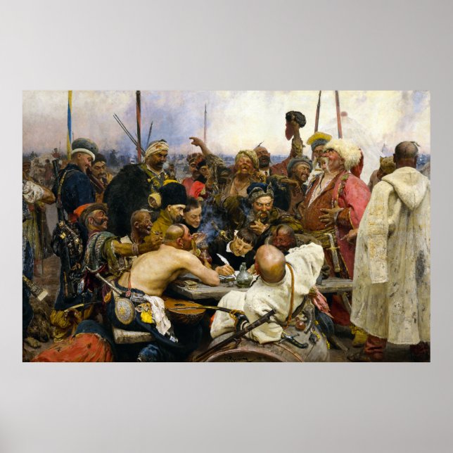 Zaporozhye Cossacks av Ilya Repin Poster (Framsidan)