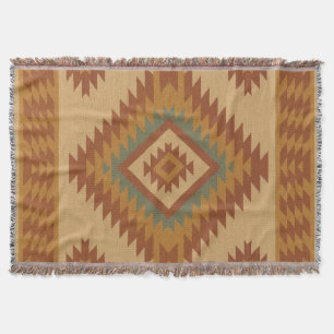 Zapotec Folk Art Diamond Cotton Blanket Thrid Filt