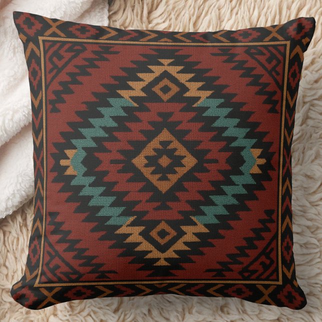 Zapotec Folk Art Geometric Diamond Dekorativ kudde (Skapare uppladdad)