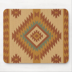 Zapotec Folk Art Neutralt Geometric Mouse Pad Musmatta