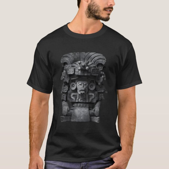 Zapotec Funerary Urn med Gudom T Shirt (Framsida)
