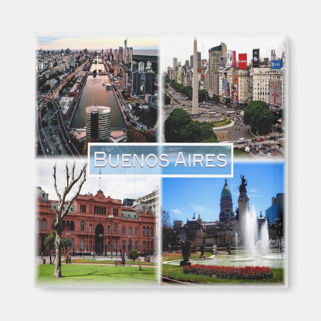 zAR003 BUENOS AIRES, Mosaic, Argentina, Fridge Magnet (Framsidan)