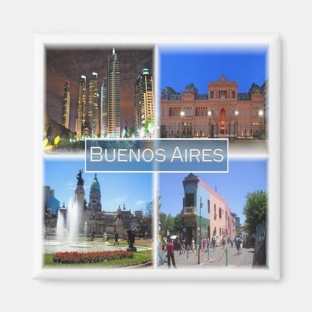 zAR005 BUENOS AIRES, Mosaic, Argentina, Fridge Magnet (Framsidan)