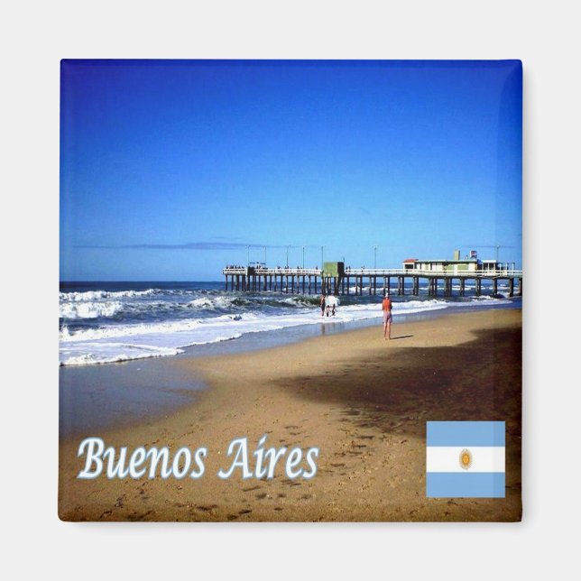 zAR037 BUENOS AIRES, Pinamar, Argentina, Fridge Magnet (Framsidan)
