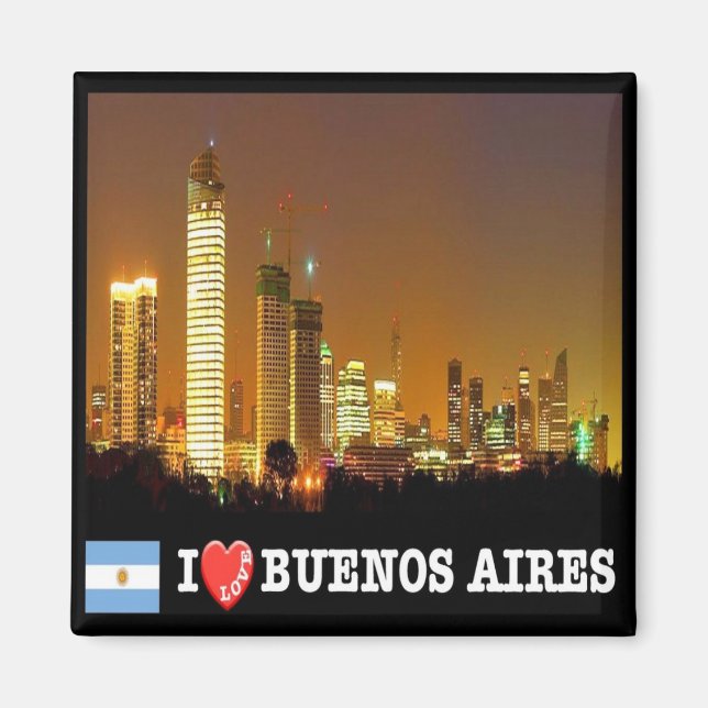 zAR039 BUENOS AIRES I Kärlek, vid natten, Fridge Magnet (Framsidan)