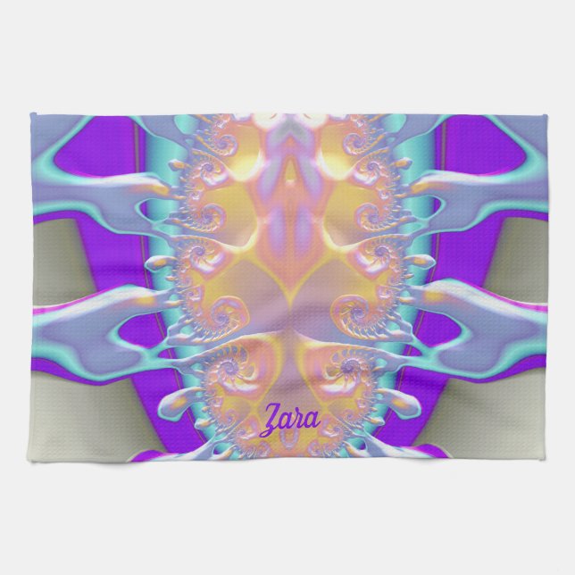 ZARA ~3D-färgspill ~ Teckendesign ~ Kökshandduk (Horisontell)