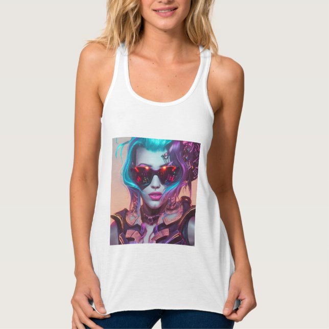 Zara: Cyberpunk Smuggler Linne Med Racerback (Framsida)
