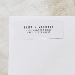ZARA Modern Minimalist Typography-Returadress Returadress Etikett