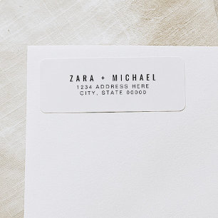 ZARA Modern Minimalist Typography-Returadress Returadress Etikett