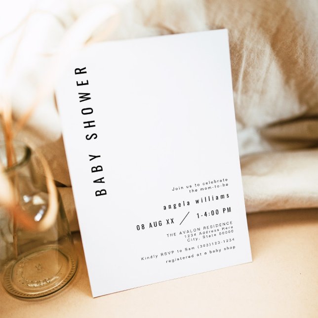 ZARA Simple Modern Minimalist Baby Shower Inbjudningar (Skapare uppladdad)